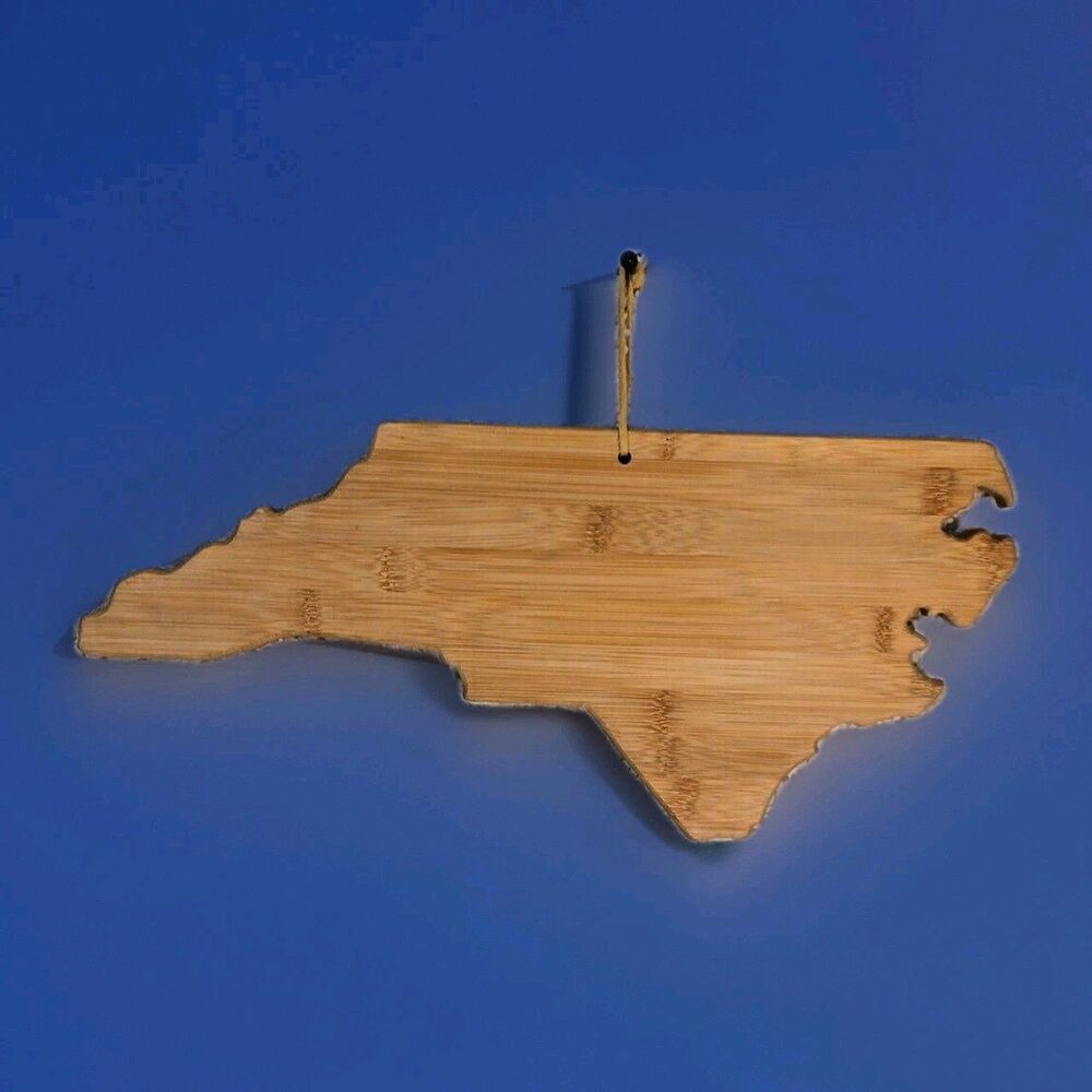 Totally Bamboo North Carolina State Shaped Cutting Board Serving Tray NC Gift